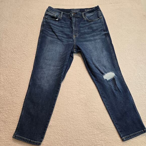 Arizona Jean Co. Jeans High-rise Skinny Ankle Distressed Women's Plus Size 19 - Picture 1 of 12